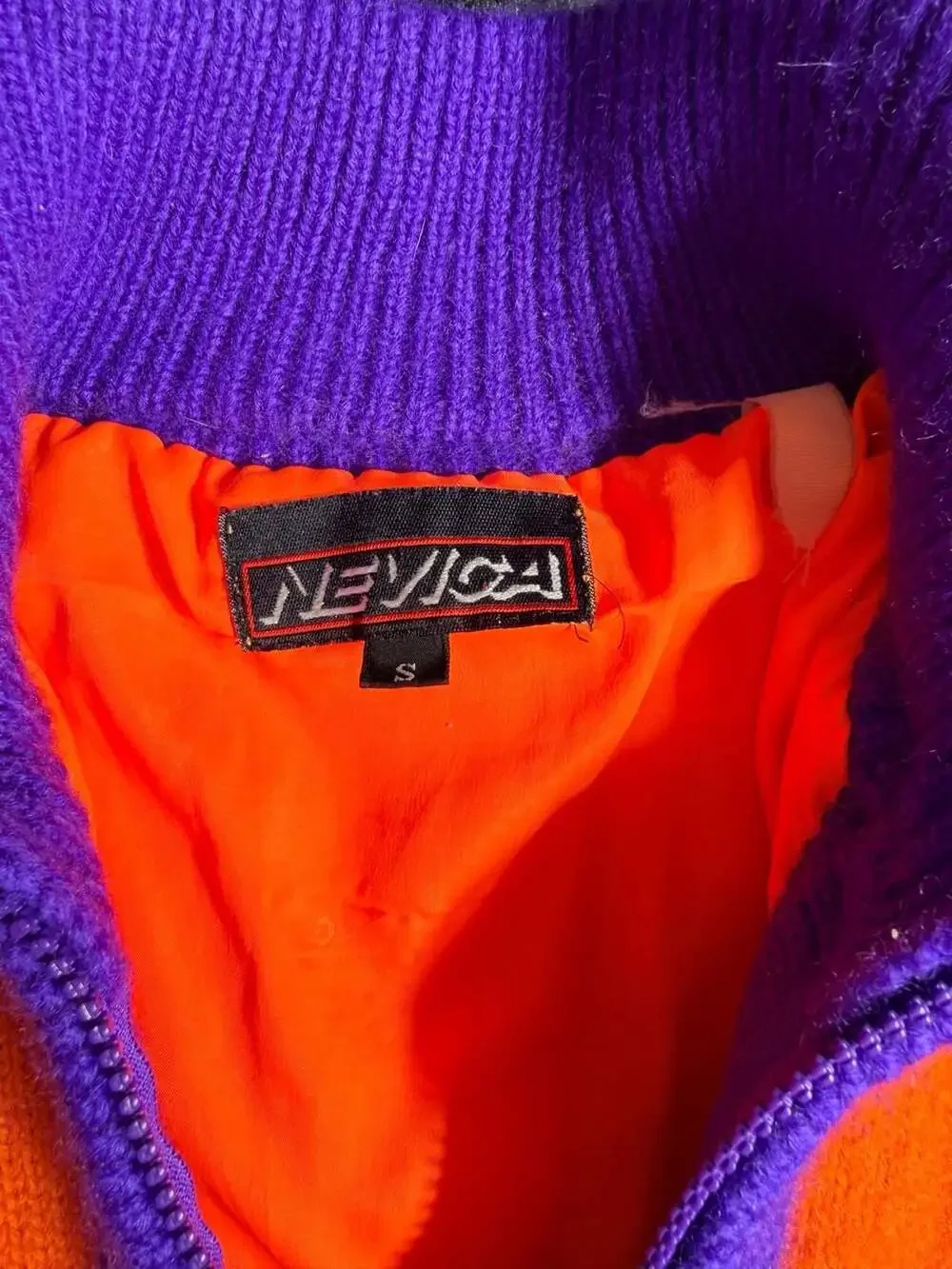 Vintage Nevica 90s Neon Colorblock 1/4 Zip Wool Ski Sweater Size S
